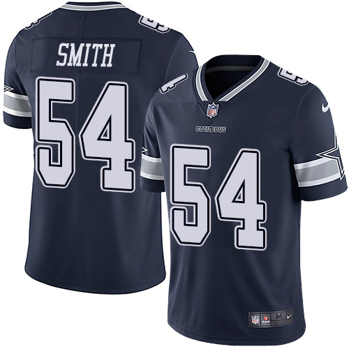 2019 men Dallas Cowboys 54 Smith blue Nike Vapor Untouchable Limited NFL Jersey style 2